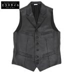 美品 COMME des GARCONS HOMME DEUX コムデギャルソンオムドゥ カウレザー ジレ ベスト メンズ ブラック L DR-V003
