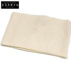 美品/ HERMES エルメス Hロゴ カシミヤ スヌード/ マフラー アイボリー レディース