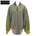 美品/国内正規 LOEWE ロエベ S2198080TW アナグラムロゴパッチ ボンバー ジャケット 40 カーキ レディース