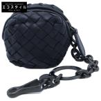 美品 BOTTEGA VENETA ボッテガヴェネタ 474569 イントレチャート ミニポーチ キーホルダー ブラック レディース