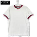 美品/ モンクレール 18年製 MAGLIA T-SHIRT トリコロールカラー ショートスリーブ Tシャツ・カットソー M ホワイト メンズ