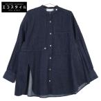 美品/25SS nagonstans ナゴンスタンス 470IS830-1051 asymmetry round shirtアシメントリー ラウンド デニムシャツ M