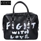 美品 COMMEdesGARCONS GIRL コムデギャルソンガール NZ-K 201 FIGHT WITH LOVE メッセージペイント ハンドバッグ レディース