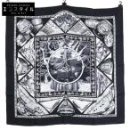 新品同様 HERMES エルメス Au Son du Tam Tam タムタムの音に合わせて シルク カレ90 スカーフ ブラック レディース
