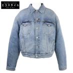 新品同様 国内正規   BALENCIAGA バレンシアガ 657603 タイガーボア デニム ジャケット 42 ブルー メンズ