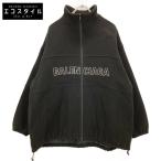 BALENCIAGA バレンシアガ 534315 18AW ブラック TRACK SUIT JACKET ロゴ刺繍フリースジャケット ブラック 46 ジャケット ウール メンズ 中古