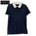 MONCLER モンクレール 国内正規 MAGLIA POLO MANICA CORTA ネイビー×ホワイト コットン ワッペンロゴ ポロシャツ L メンズ