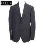 美品/国内正規 FENDI フェンディ FJ0498 FFロゴ ズッカ柄 2Bテーラード ジャケット 54 ダークグレー メンズ