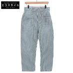 ショッピングストライプ 45R フォーティファイブ アール ストライプ デニムパンツ ボトムス レディース コットンリネン ブルー×ホワイト 30 80360071