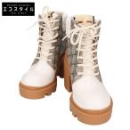 GUCCI グッチ 659691 GGスプリーム/レザー アンクルブーツ シューズ 35 1/2 ホワイト/ベージュ レディース