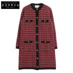 GUCCI グッチ 560721 ミケーレ期 タイガーヘッド金釦ニットロングカーディガン トップス 38 レッド