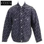 ショッピングバレンシアガ 新品同様/国内正規 BALENCIAGA バレンシアガ 675208 USED加工 BBモノグラム デニム ジャケット XS ブラック メンズ