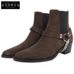 ショッピングセリーヌ 未使用 CELINE セリーヌ スエード カマルグバイカーチェルシーブーツ シューズ メンズ ダークブラウン 40