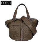 BOTTEGA VENETA ボッテガヴェネタ タンブーラ イントレチャートレザー 2WAY トートバッグ カーキ レディース