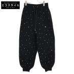 ショッピングMIUMIU 美品/国内正規 MIUMIU ミュウミュウ MJP182 ラインストーン スウェットパンツ/ ボトムス 38S ブラック レディース
