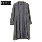 ショッピングショール JURGEN LEHL ヨーガンレール J0173FJ101 ウェーブストライプ シルクｘウール ショールカラー ロングコートM  レディース