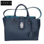 ショッピングデコ A.D.M.J. Accessoires De Mademoiselle ADMJ アールデコ レザー 2WAYショルダー トートバッグ ネイビー レディース