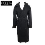 DIESEL ディーゼル A10491 J-MATTHEW ブラック ナイロンツイル ダブルブレスト フーデッドトレンチコート ブラック 46 コート ナイロン メンズ 中古