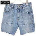 FENDI フェンディ 24年製 FLP358 AS02 ブルー コットン FFメタルプレート ジップフライデニムハーフパンツ ブルー 32×34 ボトムス デニム メンズ 中古