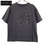 ショッピングヴィトン LOUIS VUITTON ルイヴィトン RM201 TCE HIY88W 20SS チャコール LVヴェジェトゥルレースエンブロイダリーTシャツ グレー L トップス コットン メンズ 中古