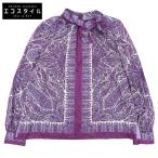 新品同様 ANAYI アナイ ペイズリースカーフプリント ボウタイ ブラウス トップス レディース パープル 38 10232713400