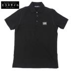 DOLCE＆GABBANA ドルチェアンドガッバーナ コットン プレートロゴ半袖ポロシャツ トップス メンズ 黒 ブラック 50 G8PL4T/G7F2H