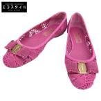 Salvatore Ferragamo サルヴァトーレフェラガモ NP05448 レースデザイン ヴァラリボン フラットパンプス 6B レディース