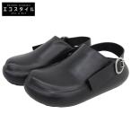 新品同様 JIL SANDER ジルサンダー SABOT アンクルストラップ ラウンドトゥ フラット シューズ メンズ 黒 ブラック 39 J15ZJ0010