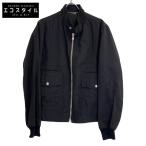 DOLCE&GABBANA ドルチェアンドガッバーナ ブラック コットンナイロン スタンドカラー ジップアップジャケット ブラック 50 ジャケット ナイロン メンズ 中古