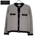 Salvatore Ferragamo サルヴァトーレフェラガモ 0585-072 ウール 総柄 ニットカーディガン S レディース