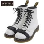 新品同様 Dr.Martens ドクターマーチン ×ワイズ 1460 CRACKLE ユーズド加工 レースアップブーツ シューズ レディース ホワイト ブラック 5