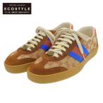 新品同様 GUCCI グッチ BEEモチーフ GG柄キャンバス×スエード スニーカー メンズ ブラウン 6 1/2