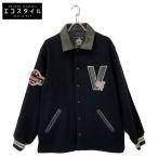 VAN JACKET ヴァンジャケット JW-14504 ブラック 襟レザー スタジャン ブラック L ジャケット ウール メンズ 中古