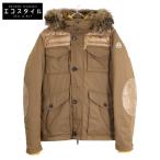 MONCLER モンクレール SAINT-GERMAIN ダウンライナー/ファー/フード付 ダウン ジャケット 3 ブラウンｘイエロー メンズ