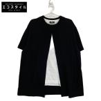 COMMEdesGARCONS HOMME PLUS コムデギャルソンオムプリュス PN-T014 24AW 黒×白 レイヤードデザインTシャツ ブラック M トップス ポリエステル メンズ 中古