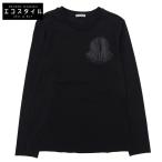 美品 MONCLER モンクレール コットン ロゴ L/S ロンT トップス レディース ブラック XS