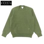 新品同様 BOTTEGA VENETA ボッテガヴェネタ BV リネンコットン ニットセーター トップス レディース グリーン S 739174 V2YXO 23SS