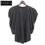 美品 GIORGIO ARMANI ジョルジオアルマーニ ウール カシミヤ ボリュームスリーブ ブラウス レディース グレー 36 21年 1WHCC01U T016Z