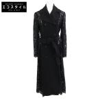 新品未使用   DOLCE＆GABBANA ドルチェアンドガッバーナ F0AD2T HLMTB 1 レース切替ダブルコート 40 ブラック レディース