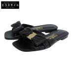 Salvatore Ferragamo サルヴァトーレフェラガモ ヴァラ リボントゥ フラット スライド サンダル レディース ブラック 4