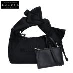 ショッピングJACOBS 美品  MARC JACOBS マーク ジェイコブス ザ ボウ ナイロン サック 2WAYショルダー ミニ ハンドバッグ ブラック レディース