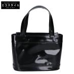 ショッピングエナメルバッグ MORABITO モラビト エナメル スクエア ハンドバッグ ブラック レディース