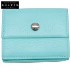 美品 TIFFANY＆Co. ティファニー レザー 三つ折り財布（小銭入れあり） ティファニーブルー レディース