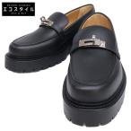 新品同様 HERMES エルメス H242102Z アイコン モカシン シューズ 38 ブラック レディース