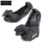  прекрасный товар PRADA SPORT Prada спорт 3F5083pa палатка нейлон лента балет плоская обувь 37 1/2 женский 