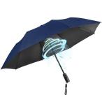晴雨兼用涼風扇風機付き傘・8本骨HOTIRLL 折り畳み傘 ゴルフ傘 手開き式 扇風機付き日傘 挟まれ防止 ファンファンパラソル UVカット