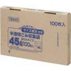 お買得ジャパックス 容量表示入りポリ袋 45L BOXタイプ 白半透明 0.020mm 600枚 100枚×6箱 TBN45