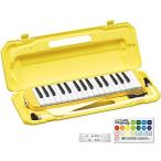 KC キョーリツ 鍵盤ハーモニカ メロディピアノ 32鍵 イエロー P3001-32K/YW (ドレミ表記シール・クロス・お名前シール付き)