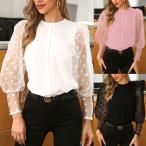 送料無料コンサートコーラス衣裳ブラウス社交ダンス演奏トップス長袖ドットシー...