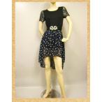 社交ダンスドレス半袖ワンピース黒